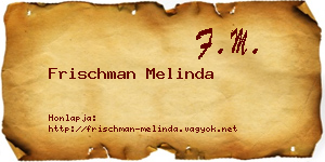 Frischman Melinda névjegykártya